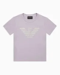 Emporio Armani OFFICIAL STORE T-shirt In Jersey Con Aquila Glitter Asv Lilla