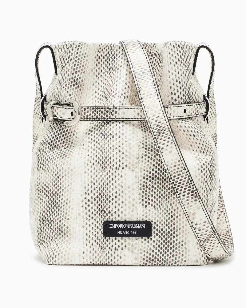 Emporio Armani Borsa secchiello in pelle stampa pitone Fantasia