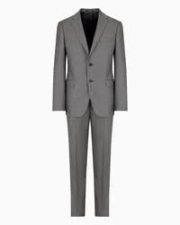 Emporio Armani OFFICIAL STORE Abito Monopetto Slim Fit In Grisaglia Silky Finish Grigio