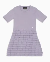 Emporio Armani OFFICIAL STORE Abito In Maglia Con Gonna A Balze E Rouches Viola