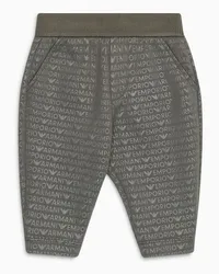 Emporio Armani OFFICIAL STORE Pantaloni Jogger In Jersey Con Logo Lettering All Over Militare