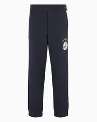 Emporio Armani OFFICIAL STORE Pantaloni Jogger In Soft Twill Con Patch Balena E Ricamo Logo Blu