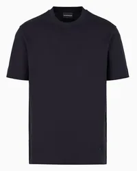 Emporio Armani OFFICIAL STORE T-shirt In Jersey Jacquard A Rilievo Effetto 3d Asv Blu