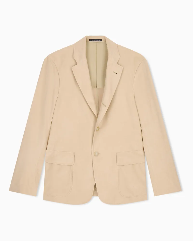 Emporio Armani Giacca monopetto in twill touch cupro Cammello