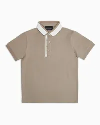 Emporio Armani OFFICIAL STORE Polo In Jersey Con Logo Piazzato Beige