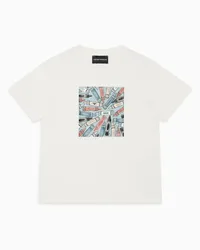 Emporio Armani OFFICIAL STORE T-shirt Comfort Fit In Jersey Con Stampa Crayons Asv Bianco