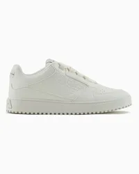 Emporio Armani OFFICIAL STORE Sneakers Con Maxi Aquila Embossed Bianco