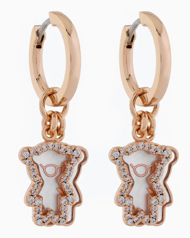 Emporio Armani Orecchini a cerchio in ottone tonalità oro rosa Multicolore