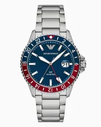 Emporio Armani OFFICIAL STORE Orologio Gmt Doppio Fuso Orario In Acciaio Inossidabile Argento