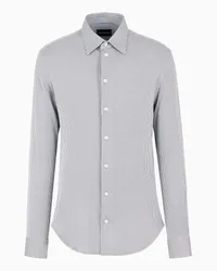 Emporio Armani OFFICIAL STORE Camicia In Jersey Misto Lyocell A Righe Asv Grigio