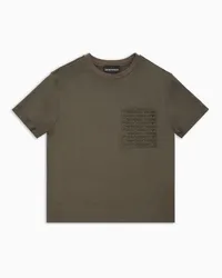 Emporio Armani OFFICIAL STORE T-shirt Over Fit In Jersey Misto Lyocell Con Tasca Logata Asv Militare