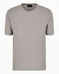 Emporio Armani OFFICIAL STORE Maglia In Misto Lyocell Punto Fantasia A Rilievo Asv Beige