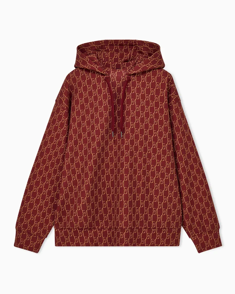 Emporio Armani Felpa oversize in doppio jersey Rosso