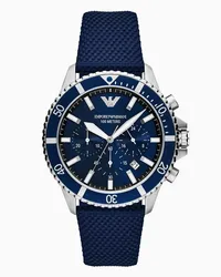 Emporio Armani OFFICIAL STORE Orologio Cronografo In Nylon E Pelle Blu Blu