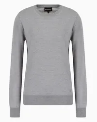 Emporio Armani OFFICIAL STORE Maglione Girocollo In Pura Lana Vergine Grigio