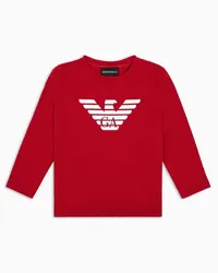 Emporio Armani OFFICIAL STORE Maglia In Jersey Pima Con Logo Rosso