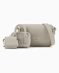 Emporio Armani OFFICIAL STORE Mini Bag A Tracolla 3in1 Stampa Cervo Grigio