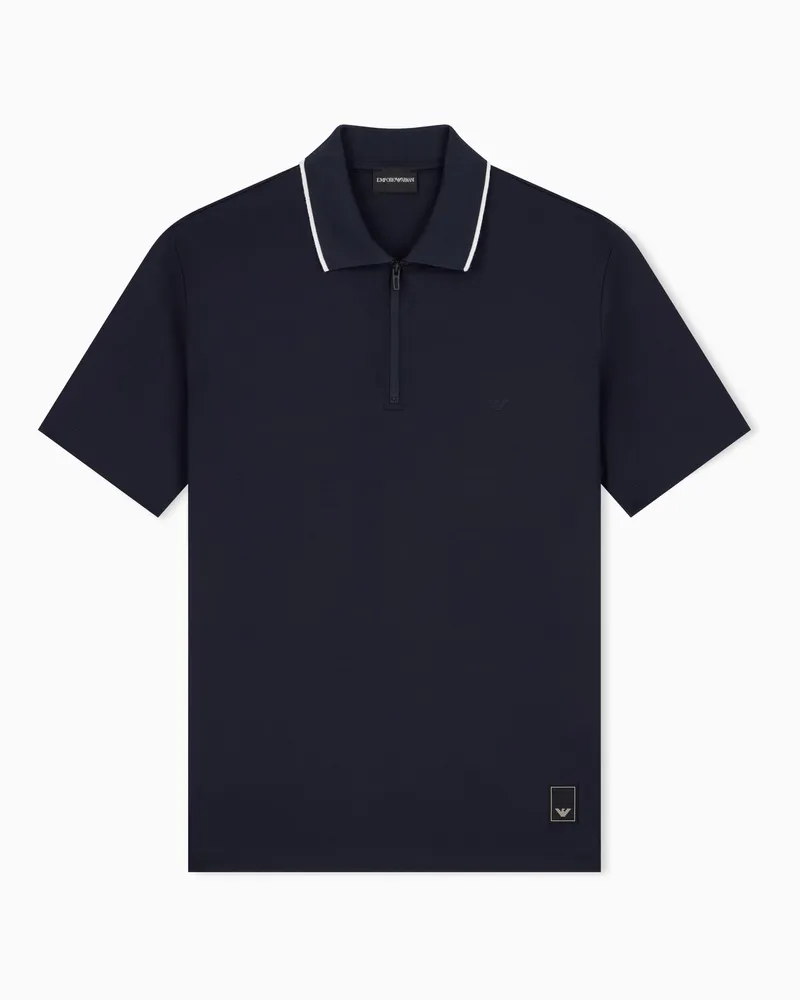 Emporio Armani Polo in jersey misto lyocell Travel Essential Blu