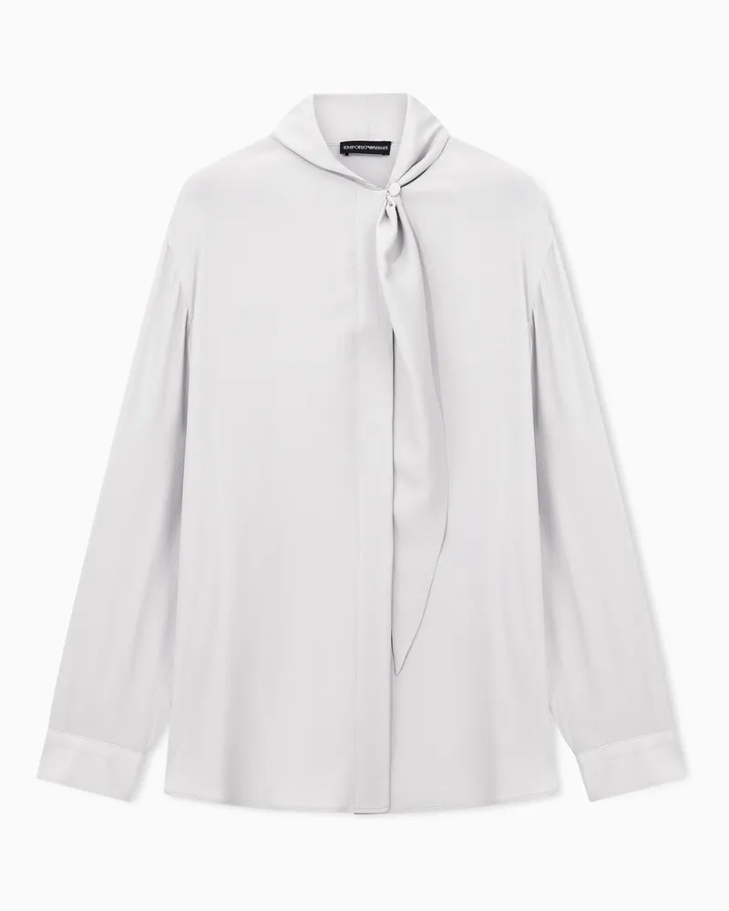 Emporio Armani Camicia collo foulard in misto seta armaturata Capsule Signature Grigio
