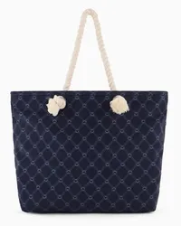 Emporio Armani OFFICIAL STORE Shopper Da Mare Intessuto Monogram Blu