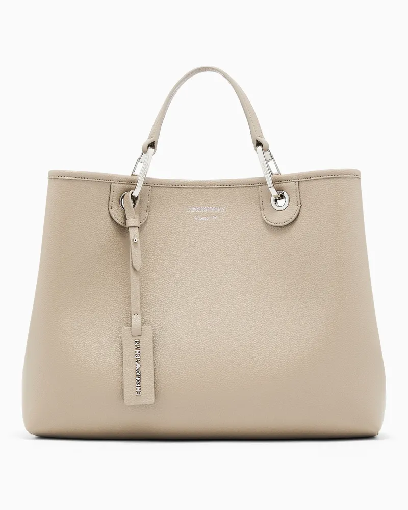 Emporio Armani Shopper media MyEA stampa cervo Beige