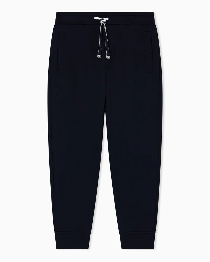 Emporio Armani Pantaloni jogger comfort fit in jersey misto modal Blu