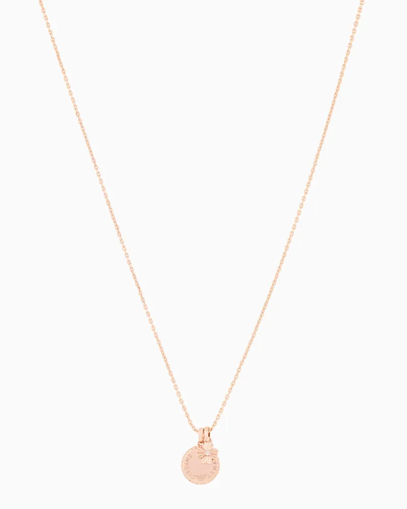 Emporio Armani Collana con ciondolo in ottone color oro rosa Multicolore