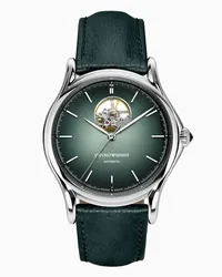 Emporio Armani OFFICIAL STORE Orologio Automatico Swiss Made In Pelle Verde Fantasia