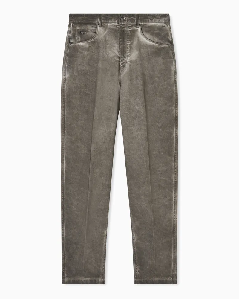 Emporio Armani Jeans J80 buggy twist fit in denim stretch tinto capo dirty wash Marrone