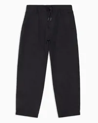 Emporio Armani OFFICIAL STORE Pantaloni Con Coulisse E Pinces In Misto Viscosa Blu