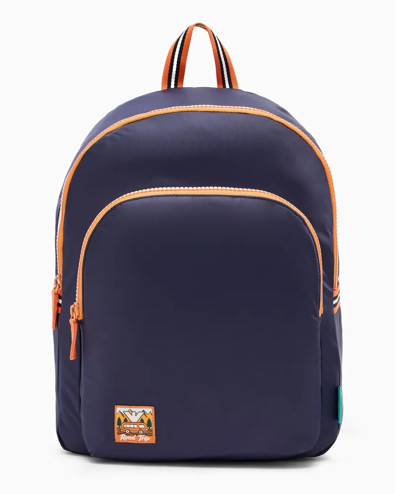 Emporio Armani Zaino roundshape in nylon Blu