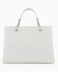 Emporio Armani OFFICIAL STORE Shopper Piccola Myea Con Maxi Logo A Rilievo Bianco