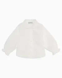 Emporio Armani OFFICIAL STORE Camicia Collo Claudine In Popeline Bianco