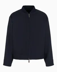 Emporio Armani OFFICIAL STORE Blouson Con Zip In Panno Di Lana Vergine Blu