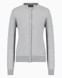 Emporio Armani OFFICIAL STORE Cardigan In Pura Lana Vergine Rasata Grigio