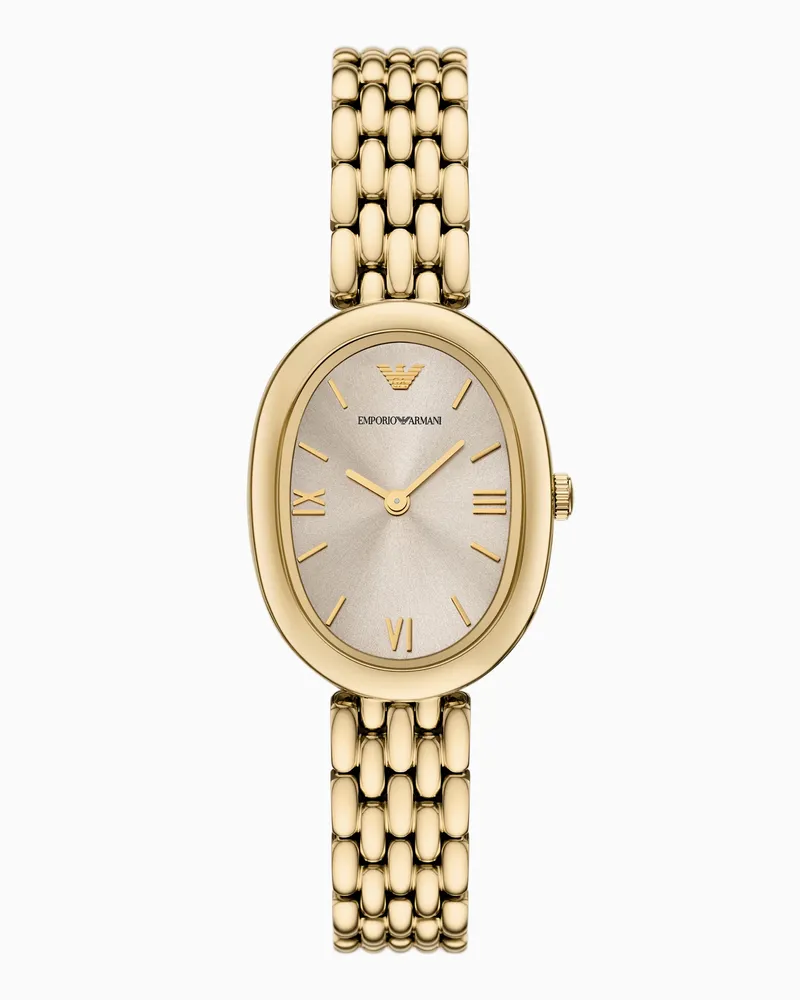 Emporio Armani Orologio a due lancette in acciaio inossidabile color oro Multicolore