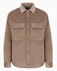 Emporio Armani OFFICIAL STORE Giacca Camicia In Corduroy Beige