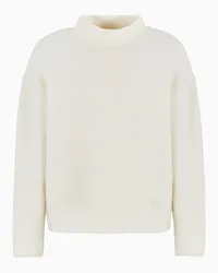 Emporio Armani OFFICIAL STORE Maglione Lupetto In Lana Vergine Motivo Links Bianco