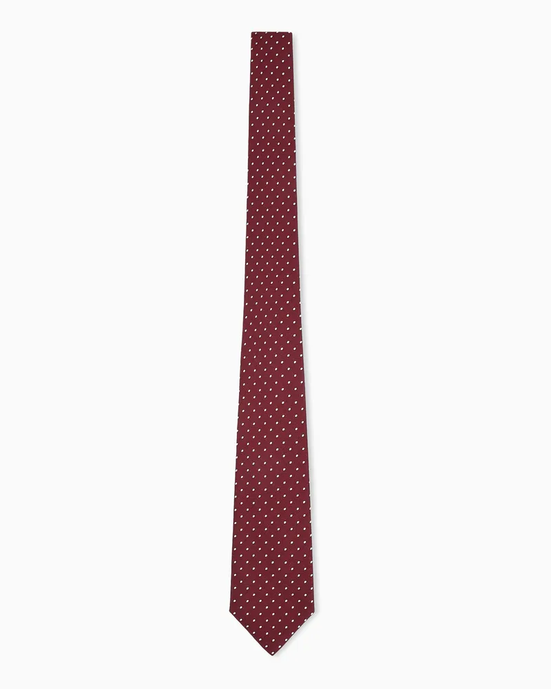 Emporio Armani Cravatta classica in seta con fantasia a pois Marrone