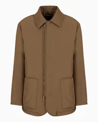 Emporio Armani OFFICIAL STORE Giubbotto In Nylon Water Repellent Con Spacchi Laterali Beige