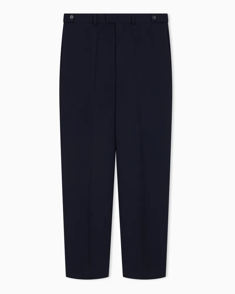 Emporio Armani Pantaloni in jersey crepe 3D Capsule Signature Blu