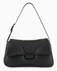 Emporio Armani OFFICIAL STORE Maxi Borsa A Spalla Baguette In Nappa Puffy Nero