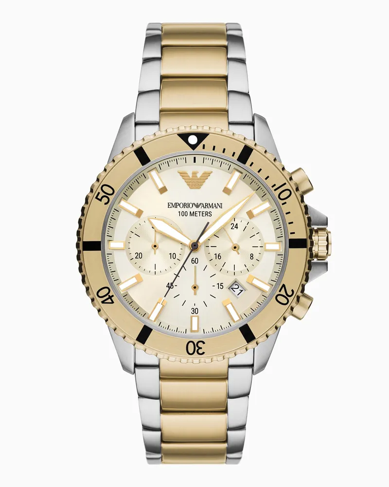 Emporio Armani Orologio cronografo World Explorer in acciaio inossidabile bicolore Multicolore
