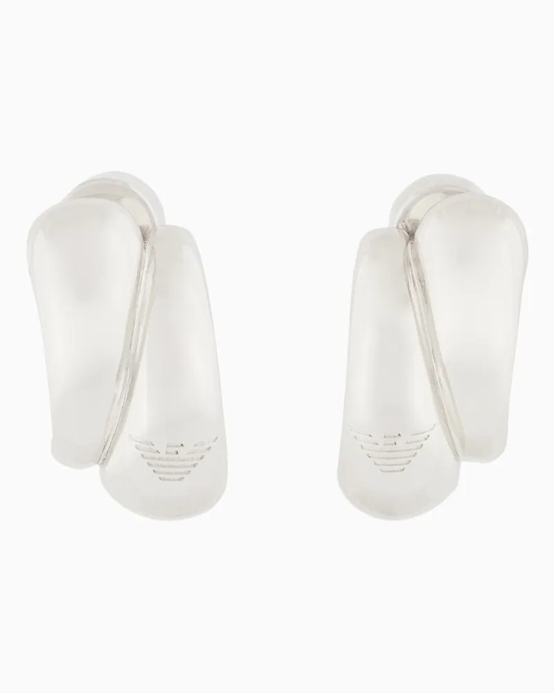 Emporio Armani Orecchini a cerchio in ottone color argento Multicolore