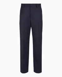 Emporio Armani OFFICIAL STORE Pantaloni In Gabardina Pesante Mano Compatta Blu