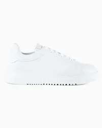 Emporio Armani OFFICIAL STORE Sneakers In Pelle Bottalata Bianco