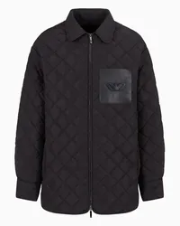 Emporio Armani OFFICIAL STORE Blouson In Nylon Trapuntato Motivo Rombi Con Tasca Logata Nero