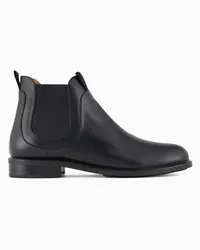 Emporio Armani OFFICIAL STORE Stivaletti Chelsea In Pelle Icon Nero