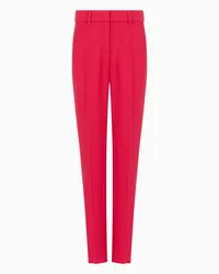 Emporio Armani OFFICIAL STORE Pantaloni Con Passanti E Nervatura In Cady Crepe Fucsia