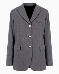 Emporio Armani OFFICIAL STORE Giacca Monopetto In Flanella Di Cotone Icon Grigio